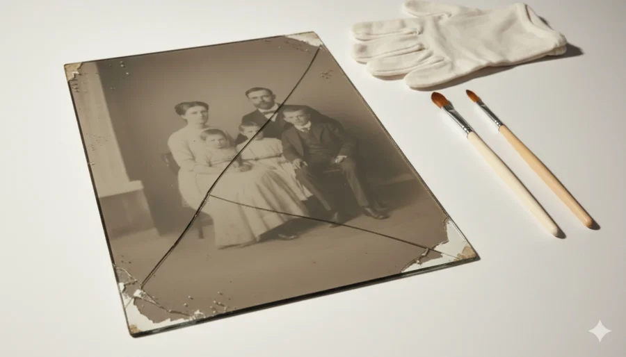 Glasplatten beschädigt? Schäden erkennen, richtig handeln und historische Negative retten: Glasplatten Beschädigt.